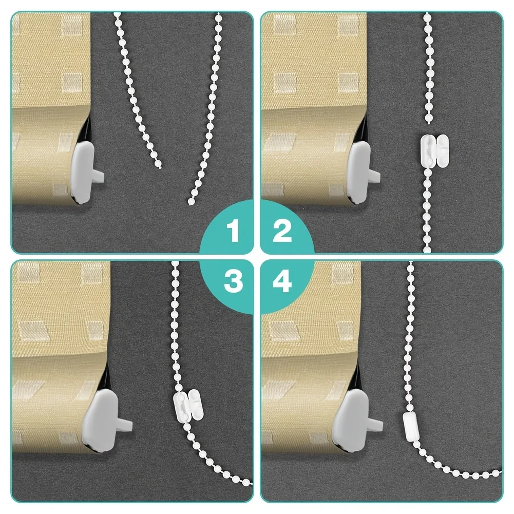 12Pcs Plastic Blind Cord Connectors Vertical Roller Blind String Repair Replacement Clips Window Curtain Shade Fixing Accessorie