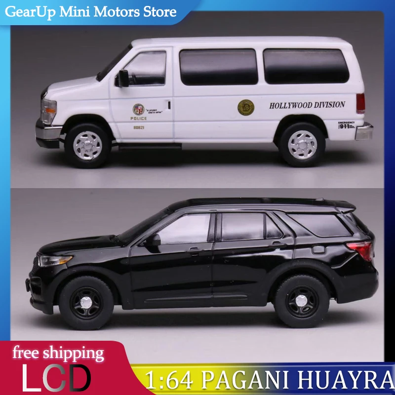 

596 1:64 Ford E LAPD Hollywood & Explorer Undercover Police Car Alloy Diecast Emergency Vehicle Model Police Car Collectors Toy