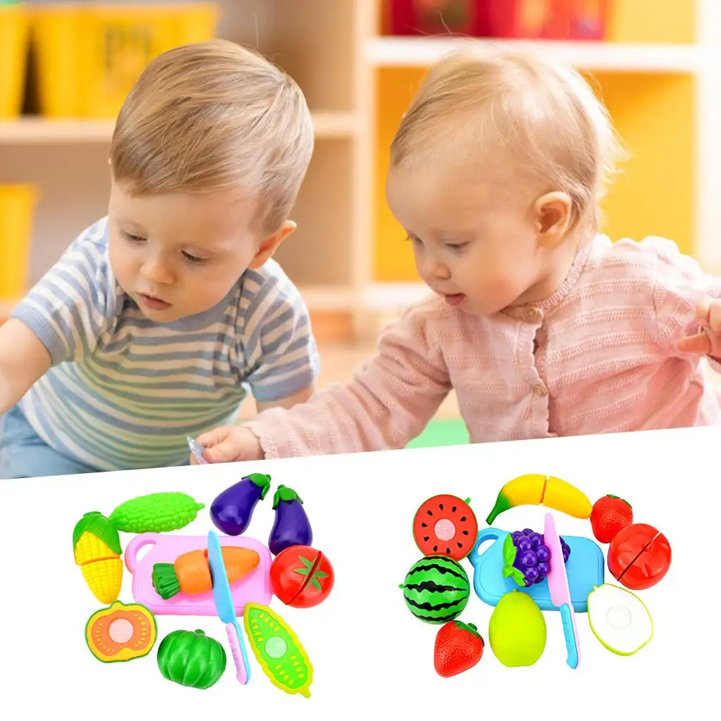 8pcs Kids Pretend Play Cutting Toys Kitchen Fruits Vegetables