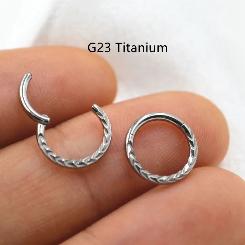 

10pcs/Lot G23 Titanium New Twist Nose Seamless Hinged Segment Ring Clicker Ear Cartilage Helix Body PiercingTragus Hoop Septum