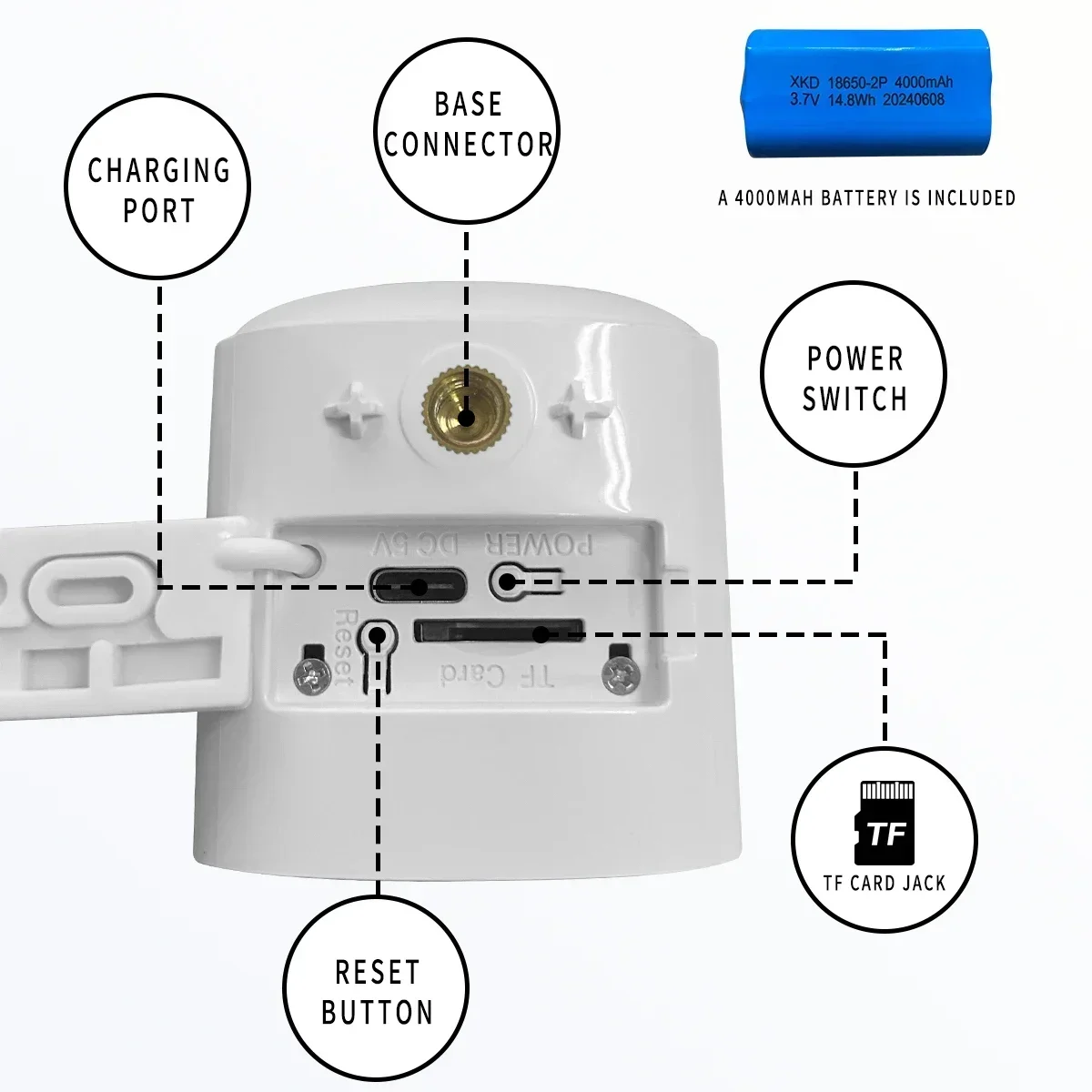 Baby monitor, telecamera per sport all'aria aperta da 4 MP Telecamera di rete remota wireless per visione notturna a infrarossi