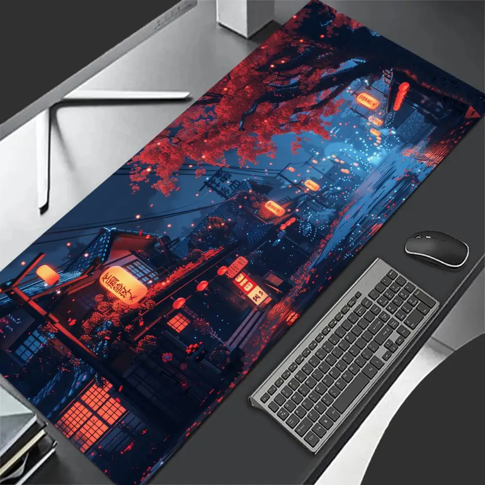 

Sakura Street Mouse Pad Super Large Non-Slip Rubber Desk Mats with Stitched Edges Durable Washable Keyboard Pads for Office Home