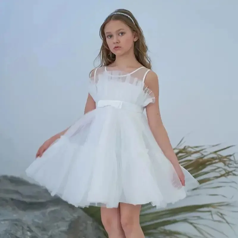

Girls' Sleeveless Dress Mesh Princess Puffy Princess Dress Children's Dress Performance Festival Costume