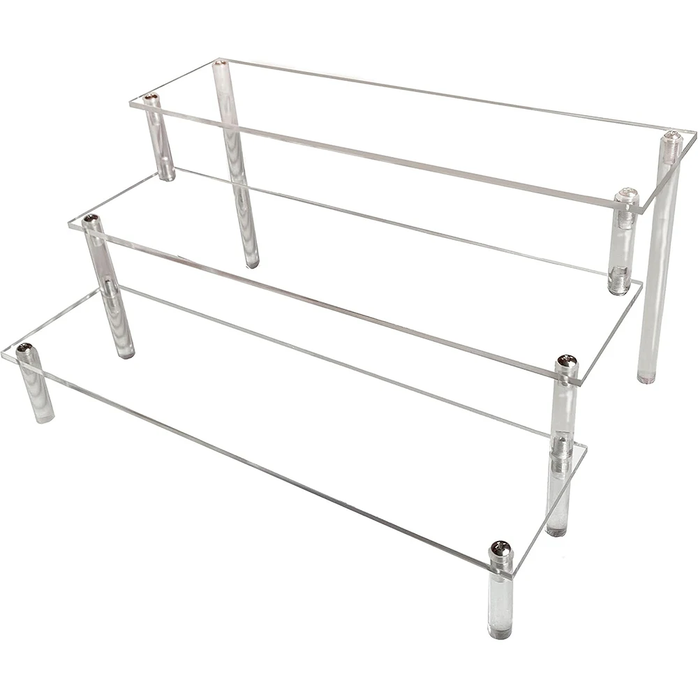 3 Tier Acrylic Display Shelf Stand for Table Top Clear Acrylic Organiser for Nail Polish Spice Cosmetics Crafts Jewellery Stand