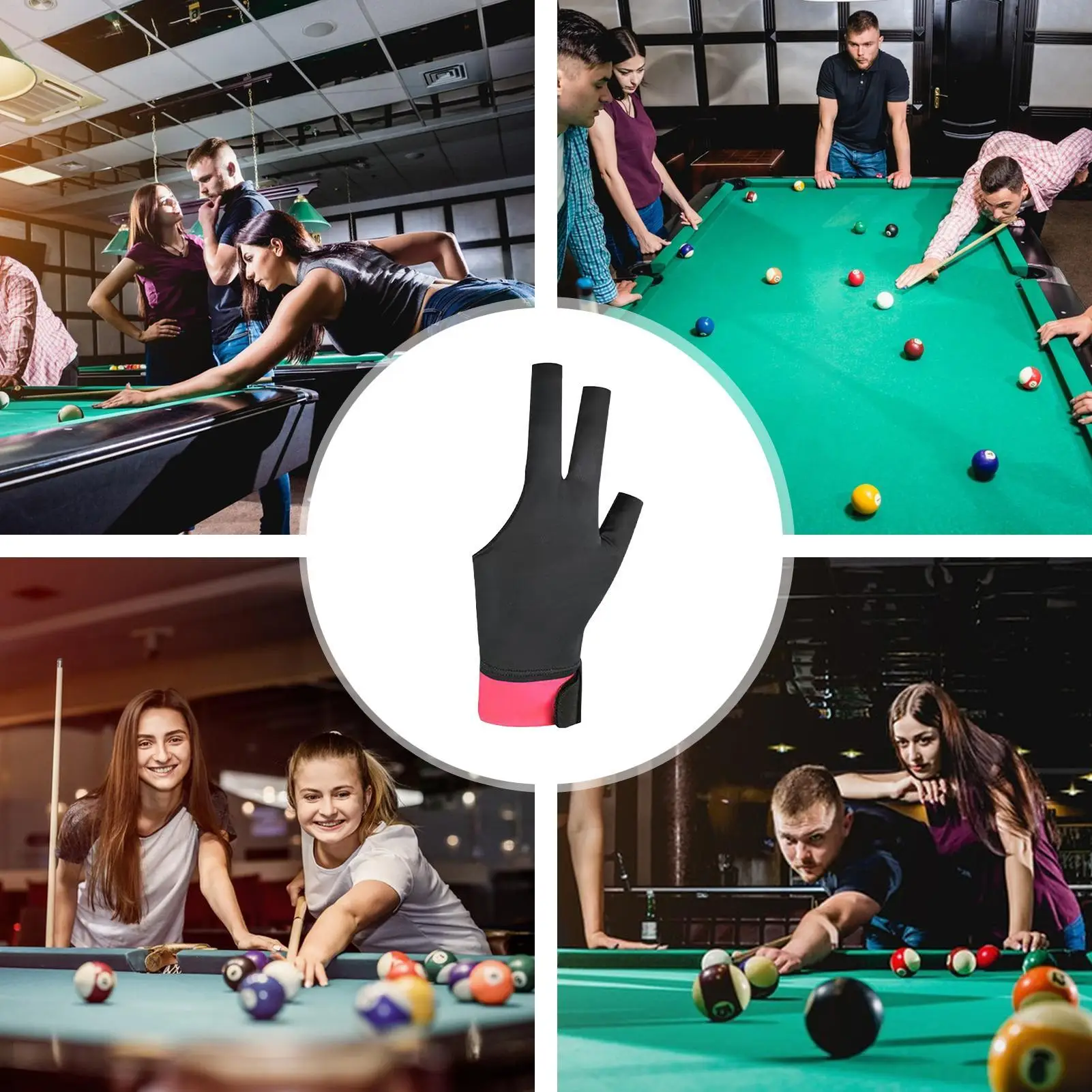 Pool Glove 3-Finger Anti-Slip Sports Accessories Lightweight Pool Glove For Women For Adults Men Beginner Hall Tournament Game view 5