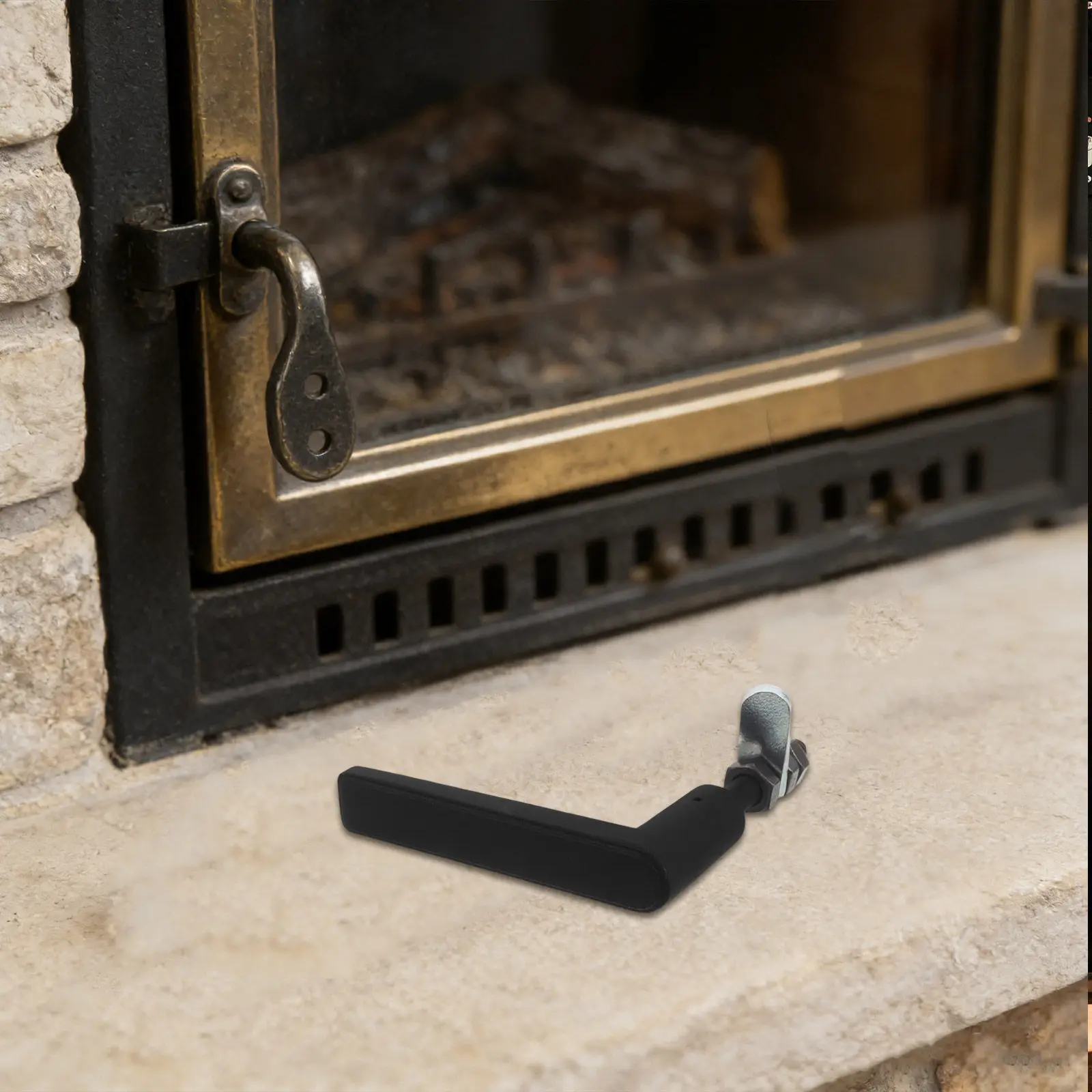 

Жаропрочная железная ручка для дверцы дровяной печи, сменная, усиленная, для камина, комплект для замены ручки дверцы печи