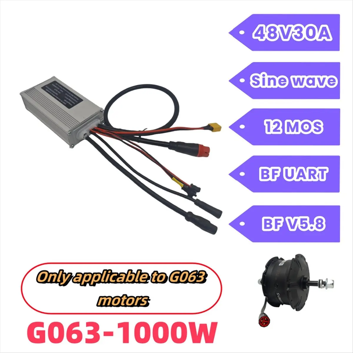 T34C For Electric Bike Controller Kit 30A G063 48V 1000W Motor High-Performance E-Bike Conversion Accessories