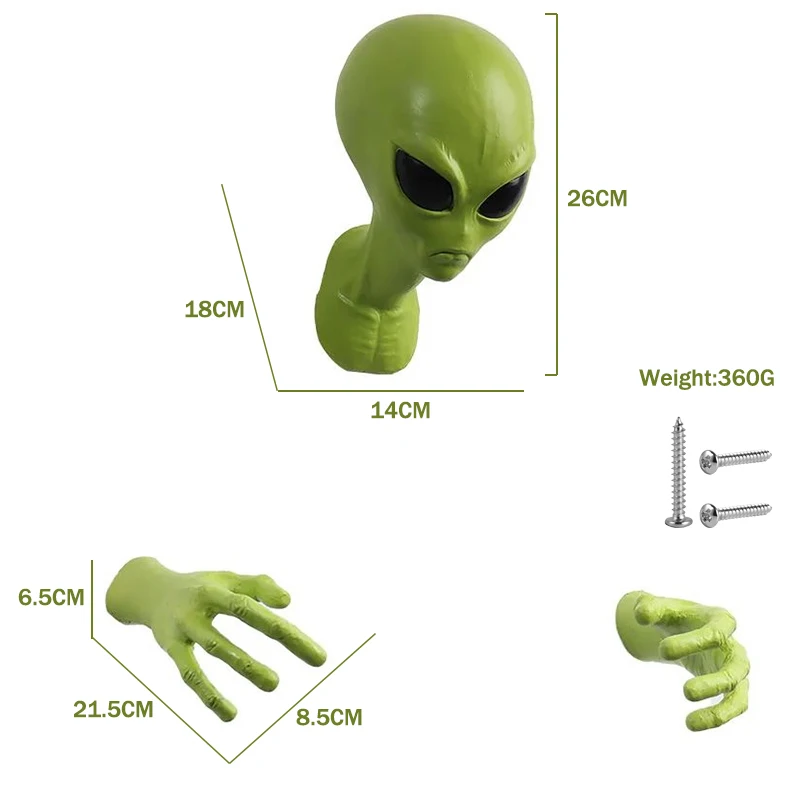 الغريبة UFO زائر 51 منطقة خارج الأرض الكائن النحت ثلاثية الأبعاد الوحش الحرف الجدار الشنق غرفة المعيشة المنزلي حلية الهدايا #5