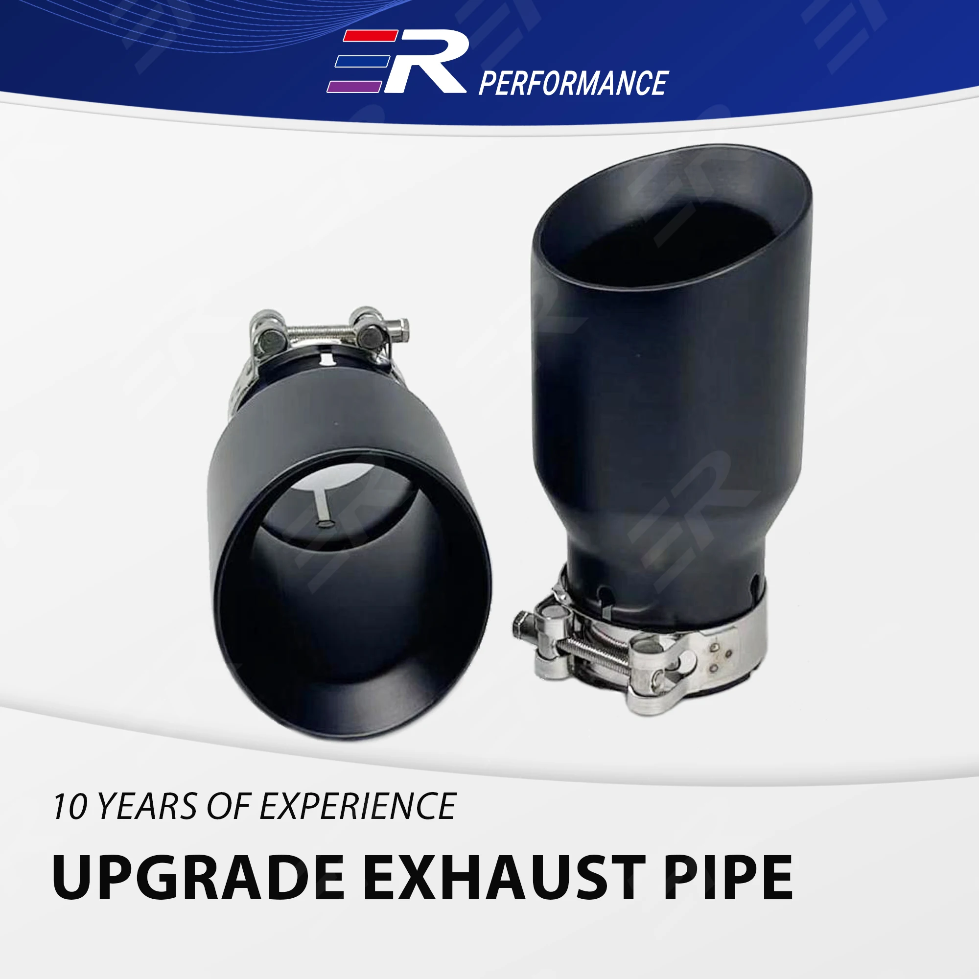 

Универсальный выхлопной наконечник ER, обновленный матовый черный, нержавеющая модификация для украшения автомобиля, глушитель, автоматическая модификация концевой трубы