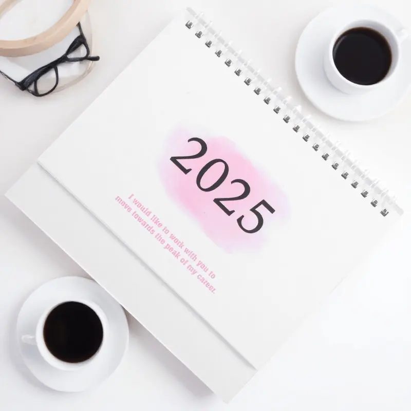 

2025 Desk Calendar English Version Minimalist Decorative Office Standing Monthly Note Desktop Organizer Calendar