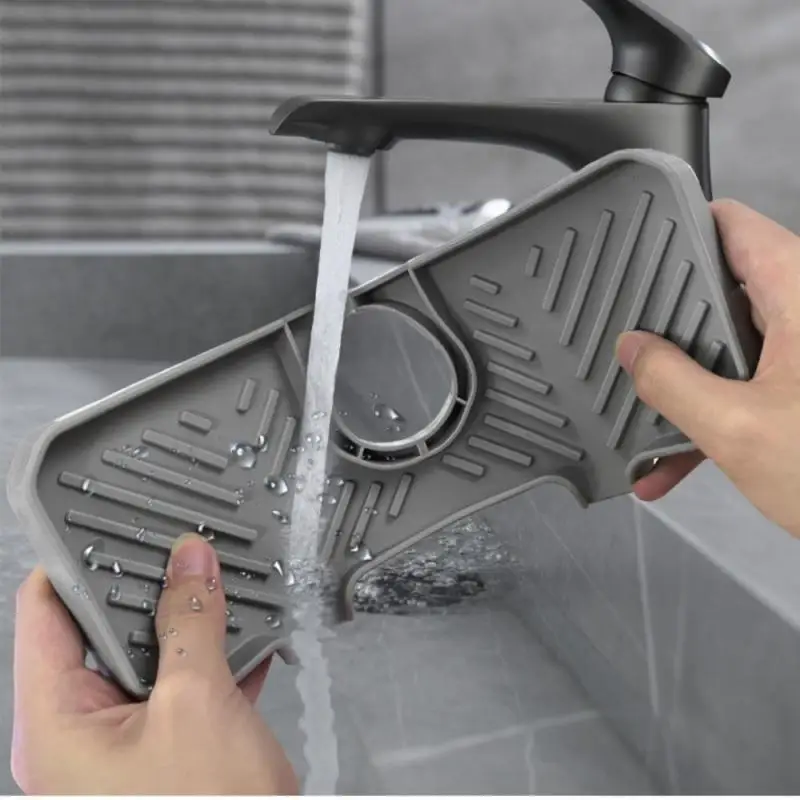 Kitchen Faucet Silicone Sink Splash Guard Water Draining Pad Anti-Slip Soft Pad Kitchen Bathroom Sink Splash Mat