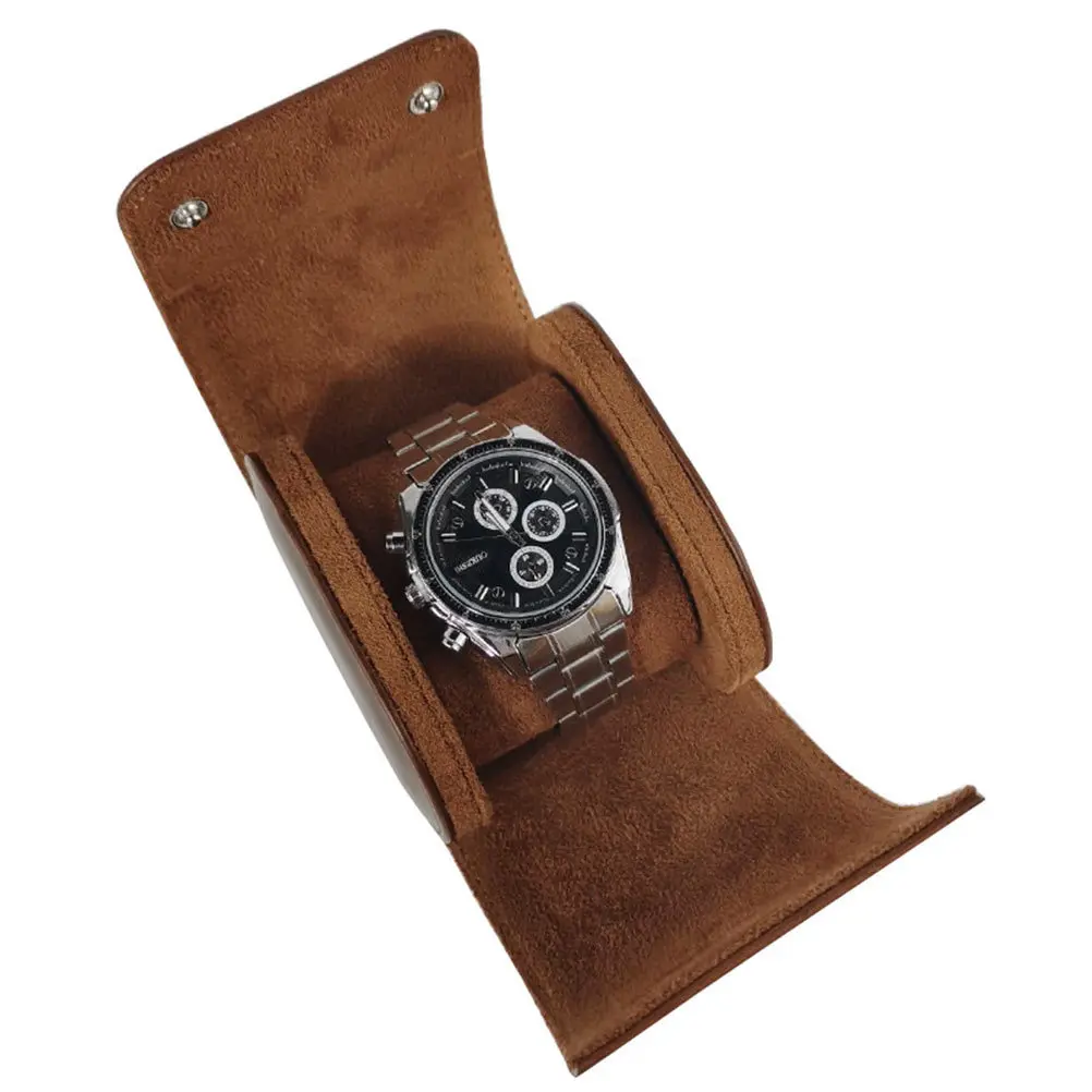 

1Pcs Single-Slot Portable Watch Storage Box Organizer Retro Style Durable Watch Holder for Gift and Travel