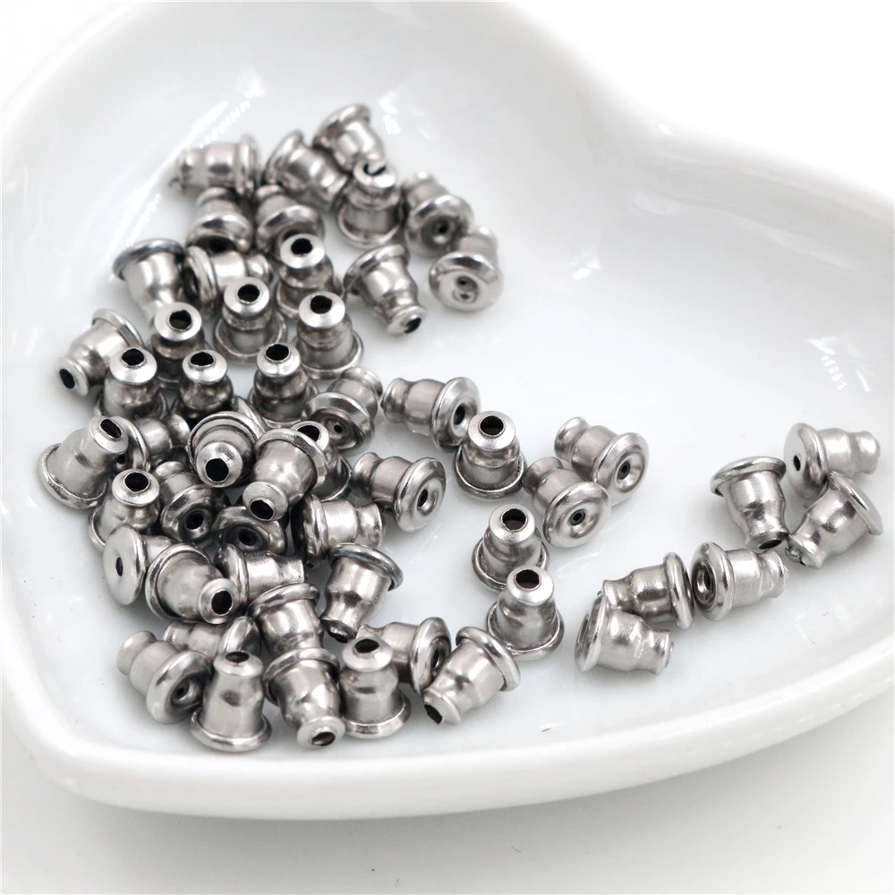 200 sztuk/partia wysokiej jakości kolczyk ze stali nierdzewnej powrót podłącz kolczyk ustawienia baza Ear Studs powrót kolczyk korek cały Sale-T1-36 — zdjęcie 4