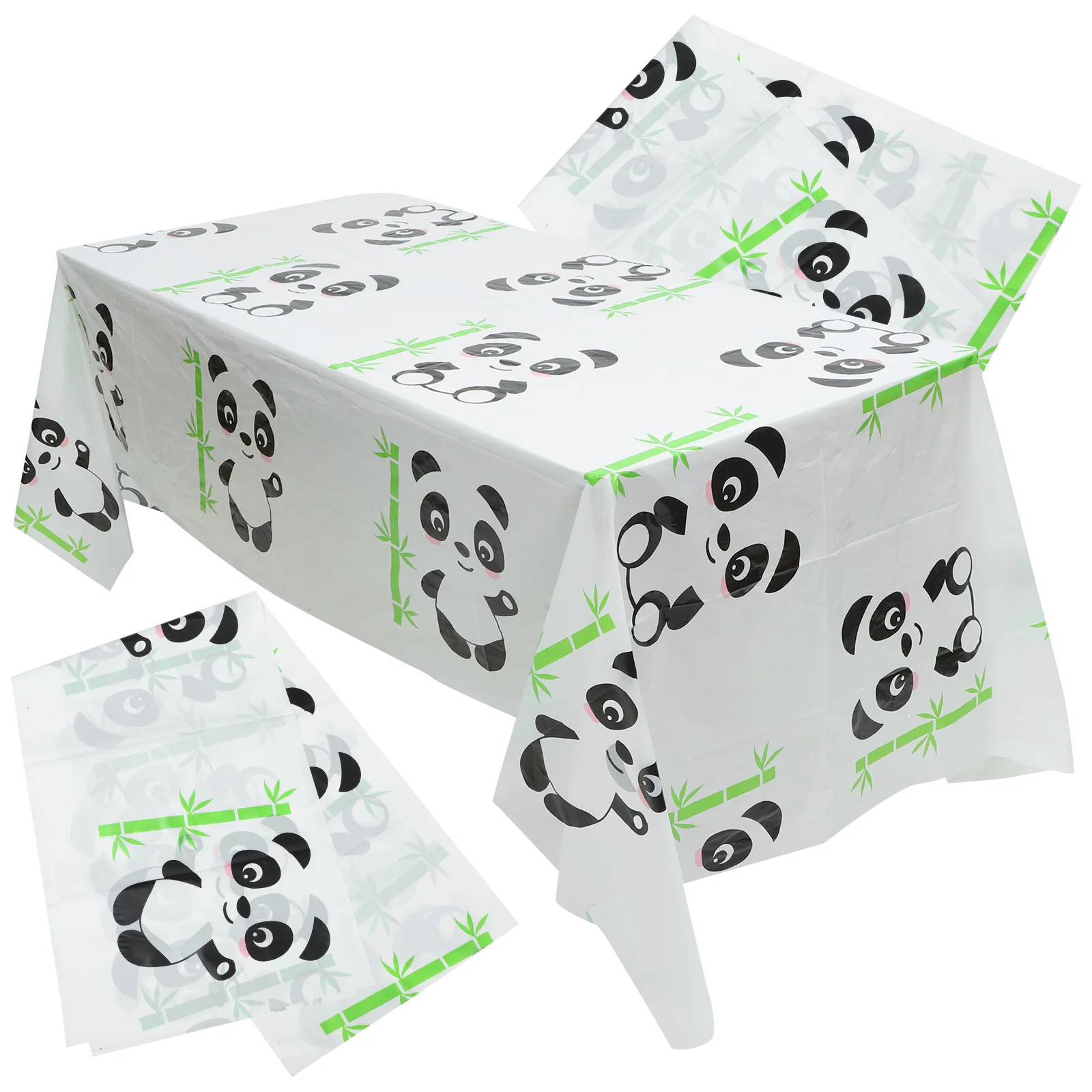 

3 Pcs Panda Tablecloth 132x220cm Cartoon Cute Print Birthday Party Supplies Plastic Theme Decor Panda Themed Table Cloth