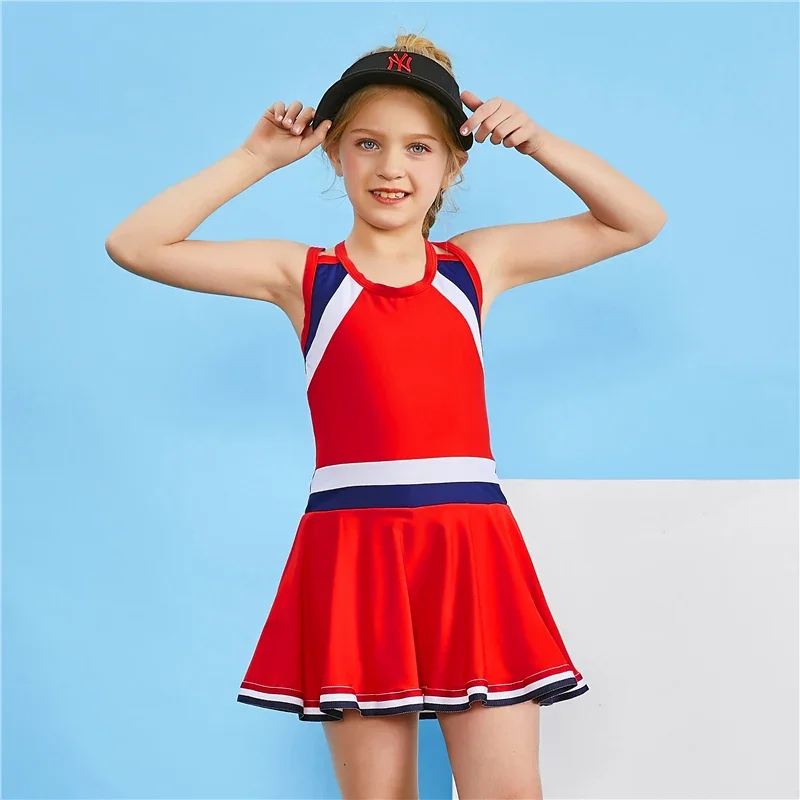 

Girls Swimwear with Skirt One Piece Swimsuit for Kids Tank Swim Dress Monokini Swimming Suits Beach Bathing Suit 12-15 Years