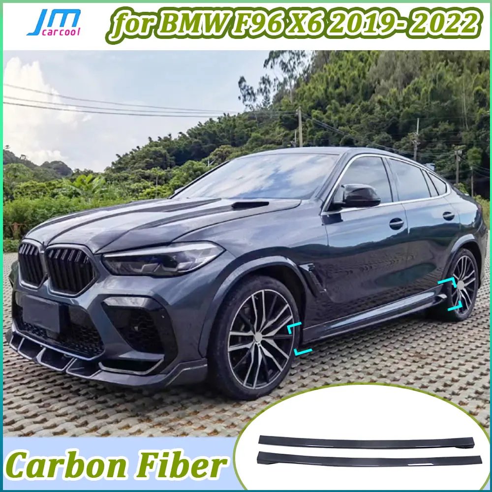 

Боковые юбки из углеродного волокна, фартук, рокерная панель, разделитель губ, крышка для BMW F96 X6 2019-2022 FRP, автомобильный бампер, аксессуары против царапин