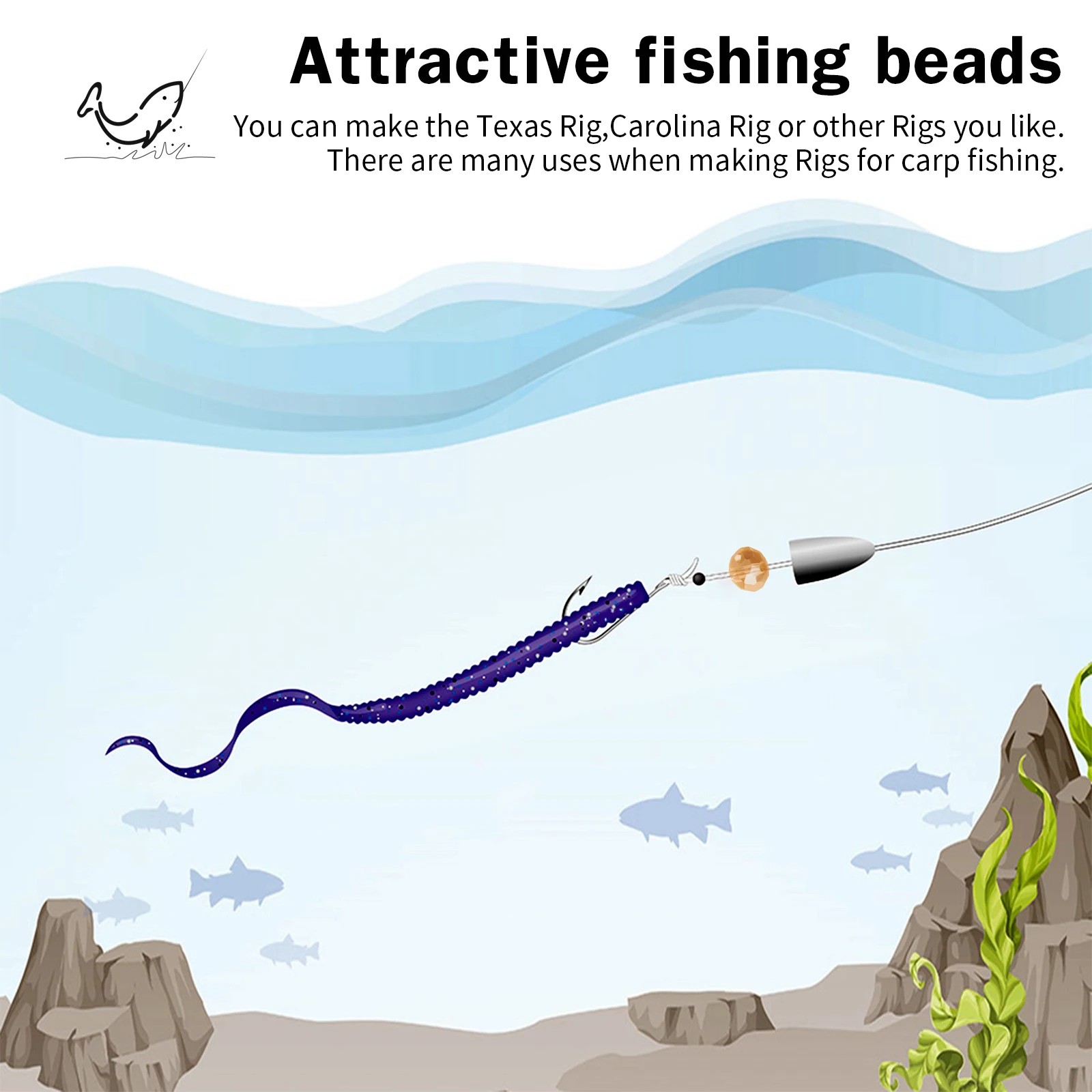 Qualy مضيئة الصيد الخرز 4 مللي متر مختلط اللون كارولينا تلاعب تكساس الحفارات اكسسوارات متنوعة البلاستيك الزجاج توهج حبة لتقوم بها بنفسك عدة #3