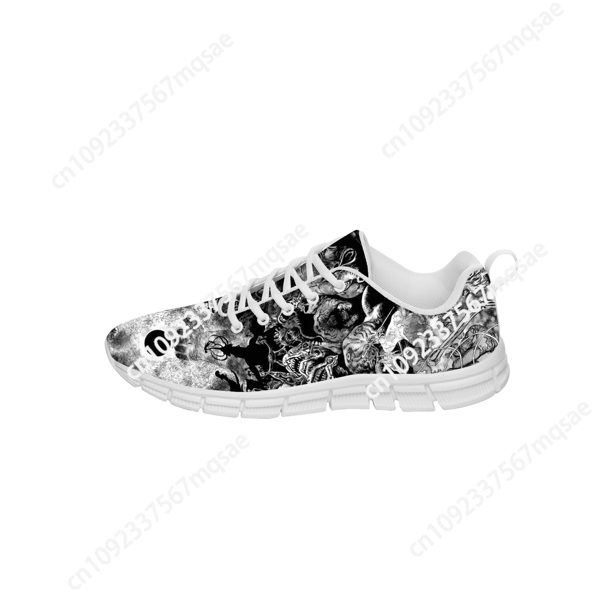 Chaussures de sport Berserk de dessin animé pour hommes et femmes, baskets décontractées pour adolescents, chaussures de course blanches personnalisées, chaussures de couple de haute qualité, chaud et cool