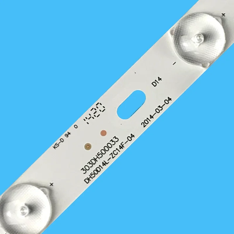 Fita de luz LED para Sanyo TV, Backlight Strip, Bar Repair, 50 ", DH50D14-L-ZC14F-04, 50CE1120, X505bv, Cn50ha708, 3V, 10Pcs