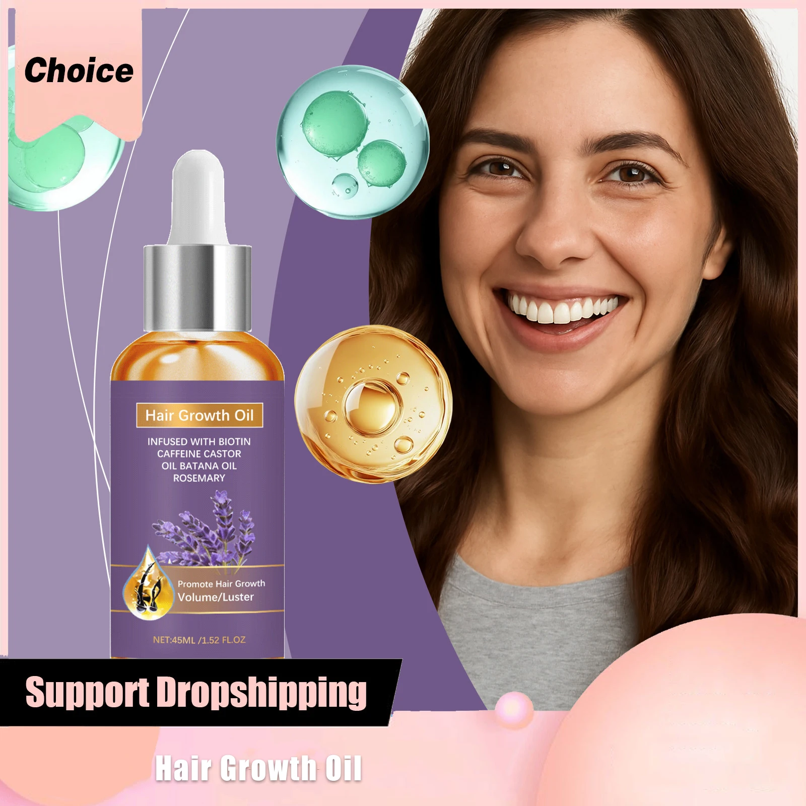 

Hair Growth Oil Biotin Natural Extracts Deeply Nourishe Soothes Scalp Repair Damage Reduced Shedding Moisturizing Hairs Essences