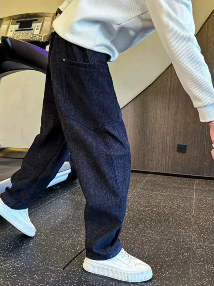 

Loose Straight Leg Casual Pants for Men Deep Blue Haome Spring New Sle Casual Faionable Long Trousers Busin Casual