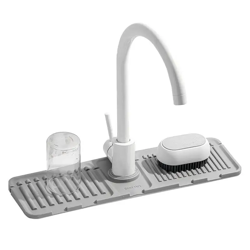 Kitchen Drain Mat Multipurpose Silicone Faucet Tray Drip Mat Behind Faucet Water Drip Catcher Mat Kitchen Dish Drying Mat