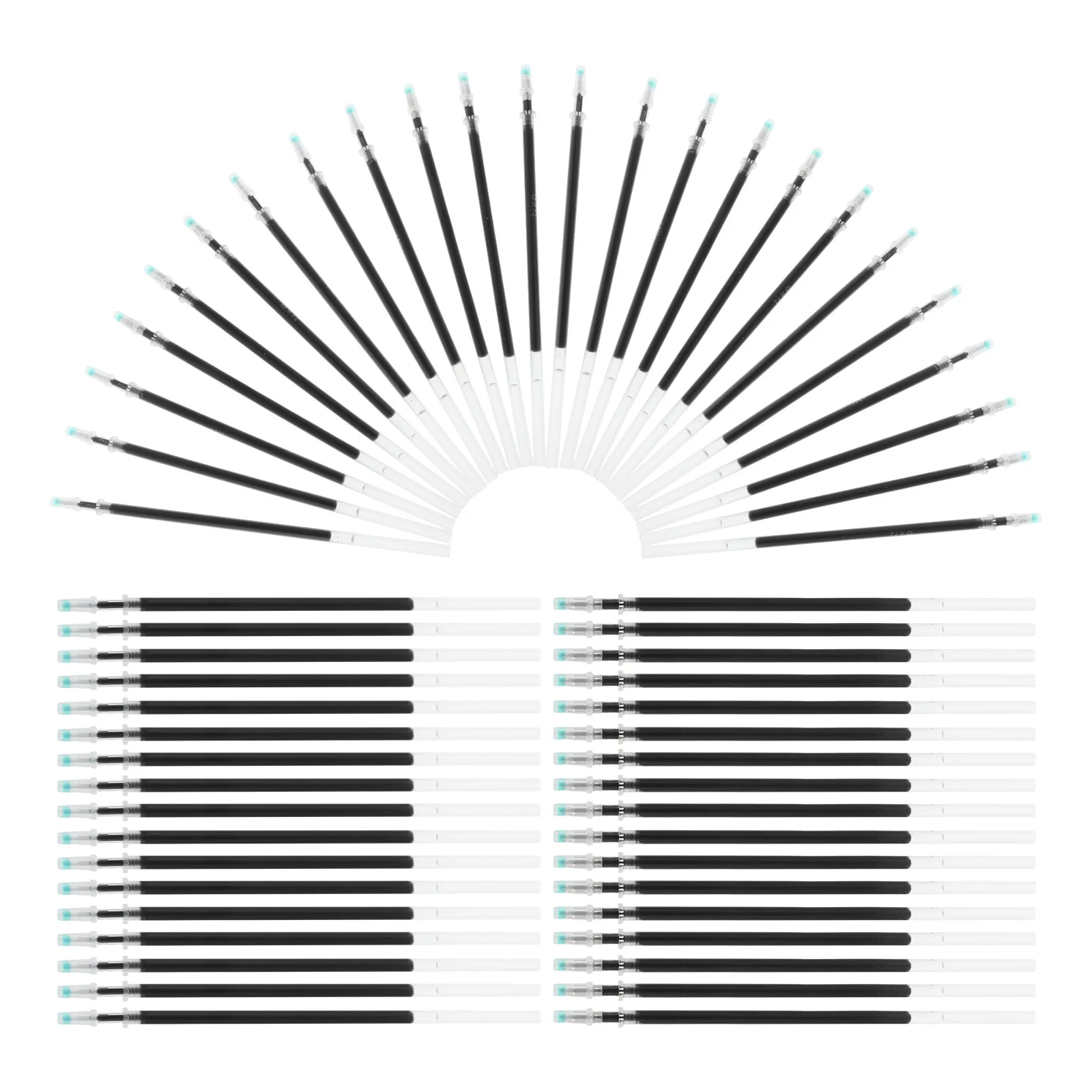 

100 шт., черные гелевые чернила, стержни 0,5 мм, быстросохнущие, гладкие, для письма, идеально подходят для экзаменов, офисных документов