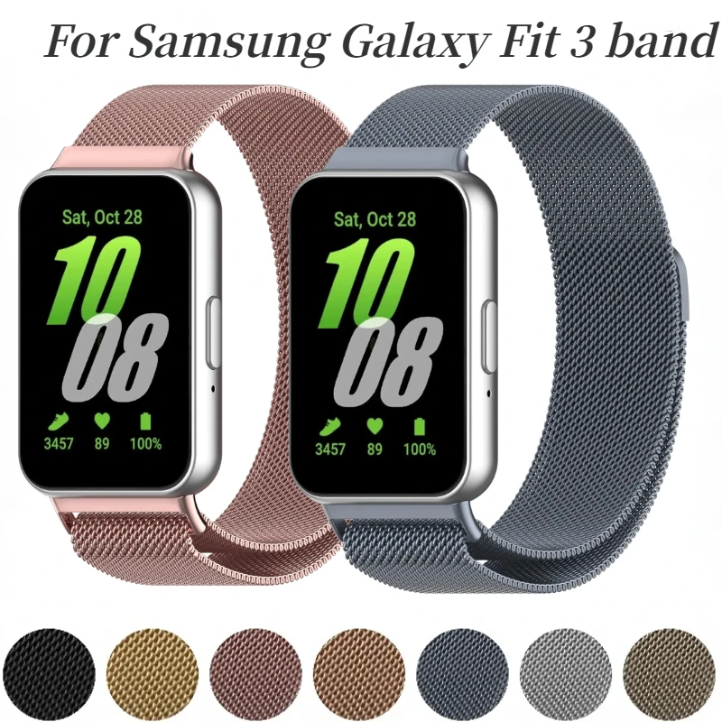 Milanese Magnetic Loop Strap for Samsung Galaxy Fit 3 Band Comfortable Bracelet Wristband for Samsung Galaxy Fit 3 Belt Correa