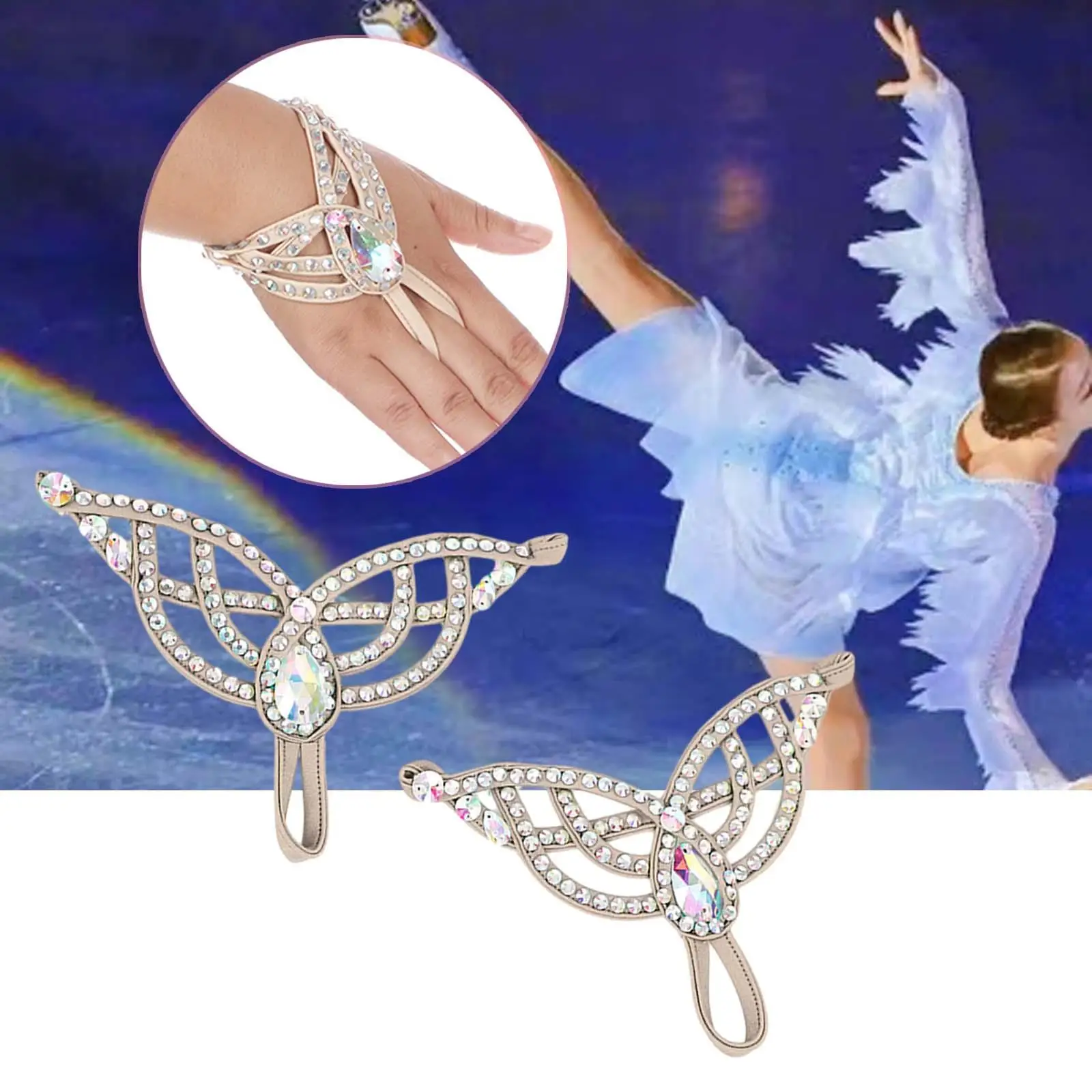 Figure Skating Charm Bracelet Rhinestone Decoration Ice Skating Gifts