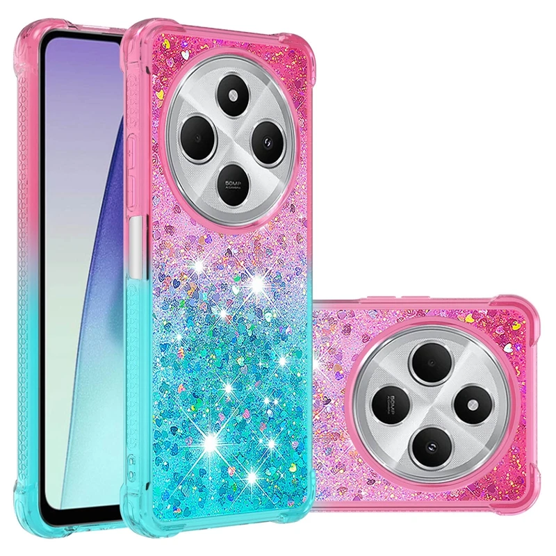 For Xiaomi Redmi 14C Case on For Funda Xiaomi Redmi 14C Cover Glitter Dynamic Liquid Case For Xiomi Redmi14C Phone Cases Coque