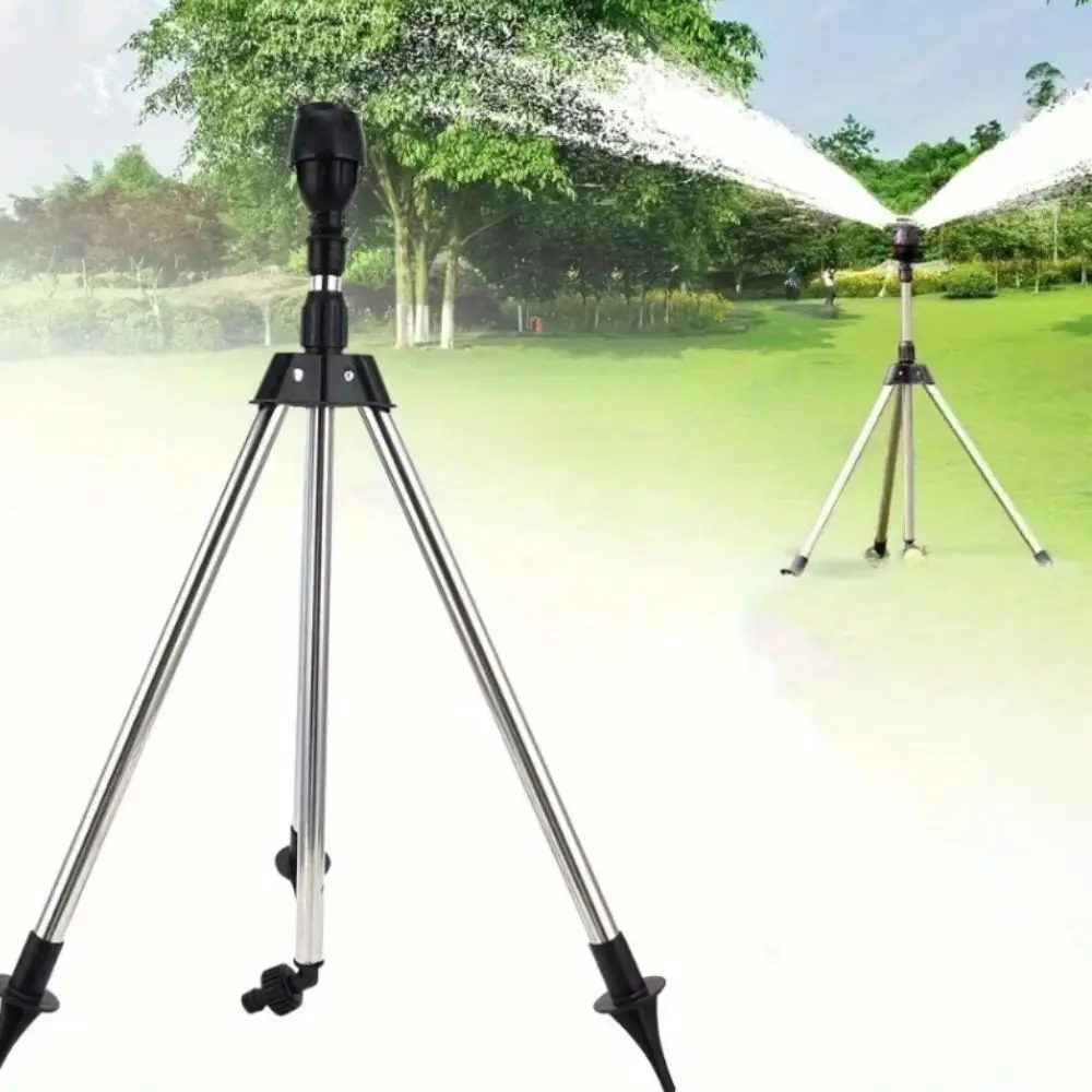 

360°Rotary Tripod Sprinkler Telescopic Automatic Lawn Watering Sprinkler Adjustable Range Standing Rotating Sprayer Planting