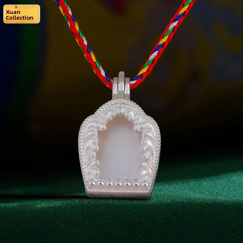 

Exquisite S925 Sterling Silver Gau Box Pendant Ethnic Sle Couple's Gau Box Fine Crtwork Tibetan Transmission Jewelry