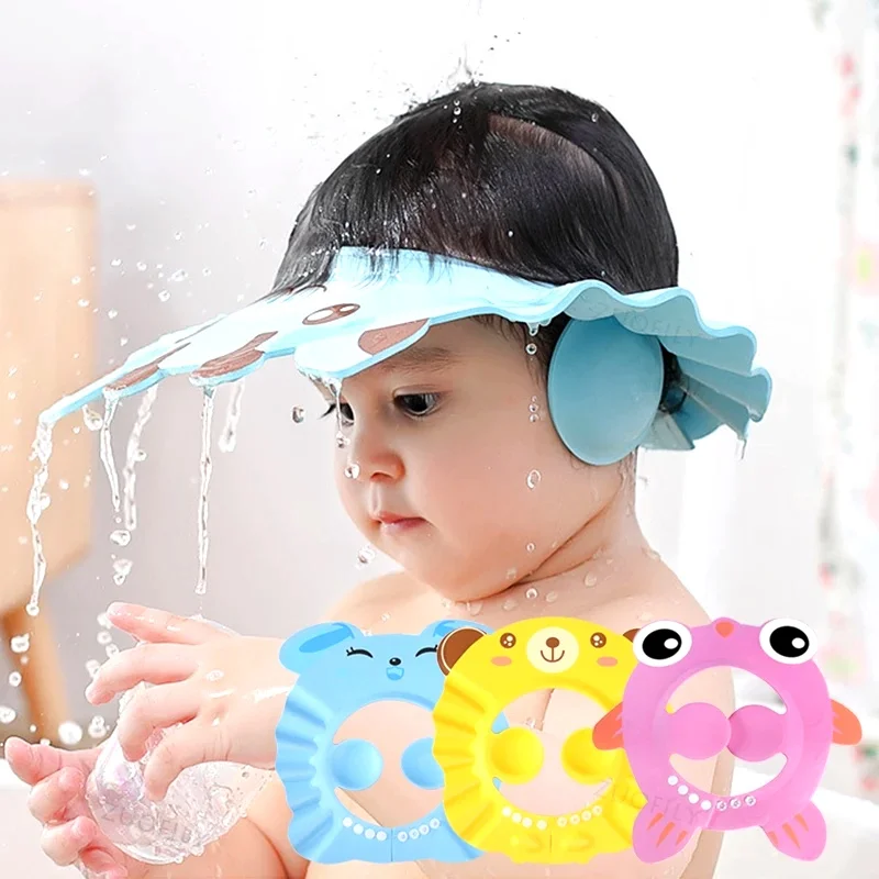 

Baby Shower Soft Cap Adjustable Hair Wash Hat for Kids Ear Protection Safe Children Shampoo Bathing Shower Protect Head Cover