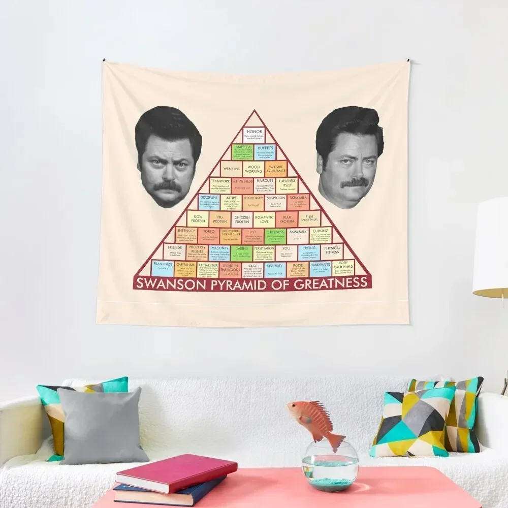 

Ron Swanson Pyramid of Greatness Tapestry Wall Decorations Decor For Bedroom Outdoor Decor Tapestry