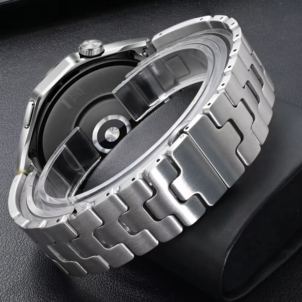 22mm Grand H-Shaped Stainless Steel Strap for Huawei Watch GT 5 Pro GT5 GT4 GT3/3Pro GT2/2E/2Pro 46mm Metal Band Watch 3/4 Pro