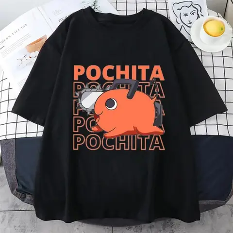 Chainsaw Man Pochita Oversized T-Shirt - Cute Devil Dog Design, Trendy Anime Merch for Shonen & Meme Culture Fans
