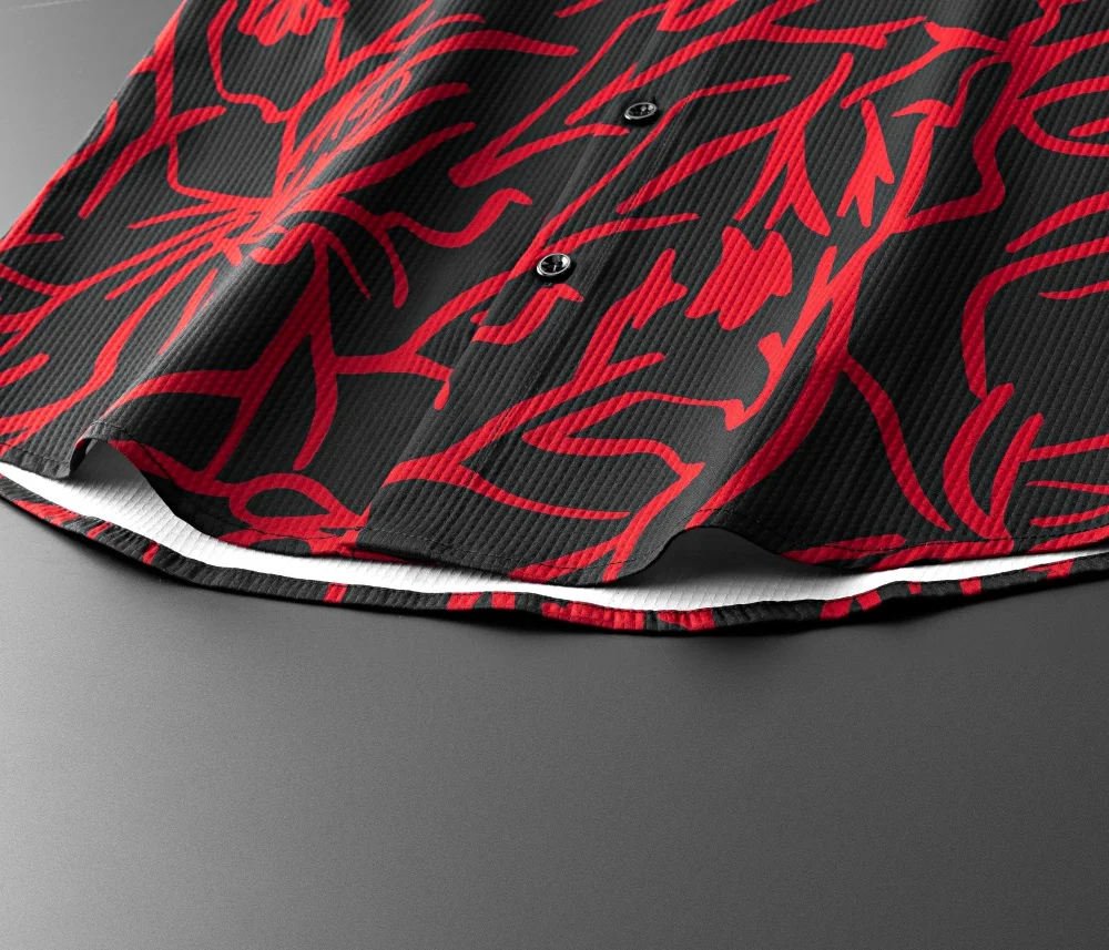 2025 الفن المطبوعة قميص رجالي الصيف موضة فضفاضة قميص غير رسمي كم طويل الأعمال مكتب الاجتماعية قميص الشارع الشهير الرجال الملابس