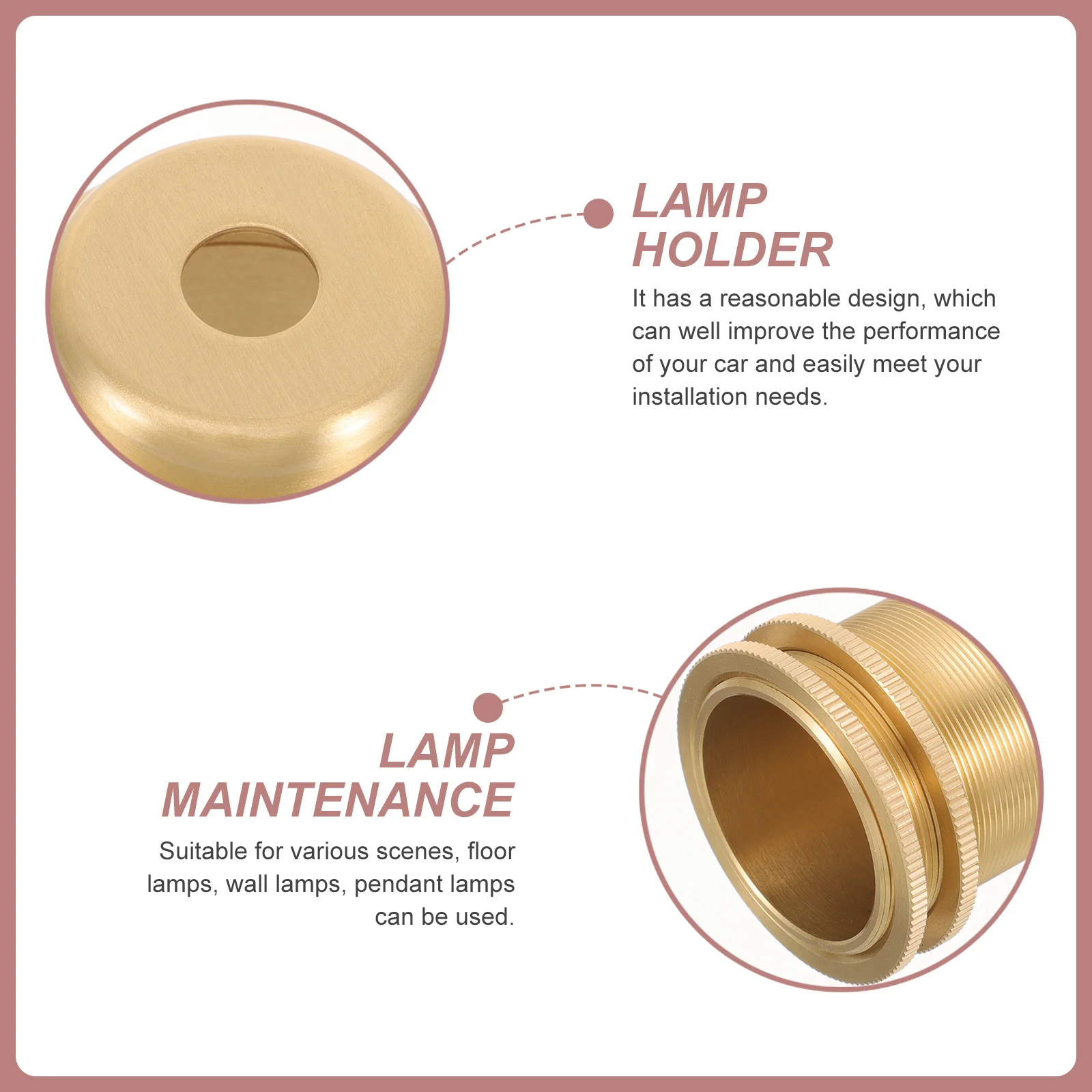 

Copper Lamp Socket E27 Bulb Holder Anti Rust Easy Install DIY Pendant Light Parts Decorative Home Office Use Bulb Socket