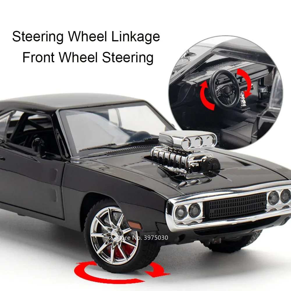 1:24 شاحن تشالنجر SRT Hellcat نموذج سيارات لعبة الإطارات المطاطية التراجع 4 أبواب مفتوحة ضوء الصوت مركبة الأولاد مهرجان الهدايا