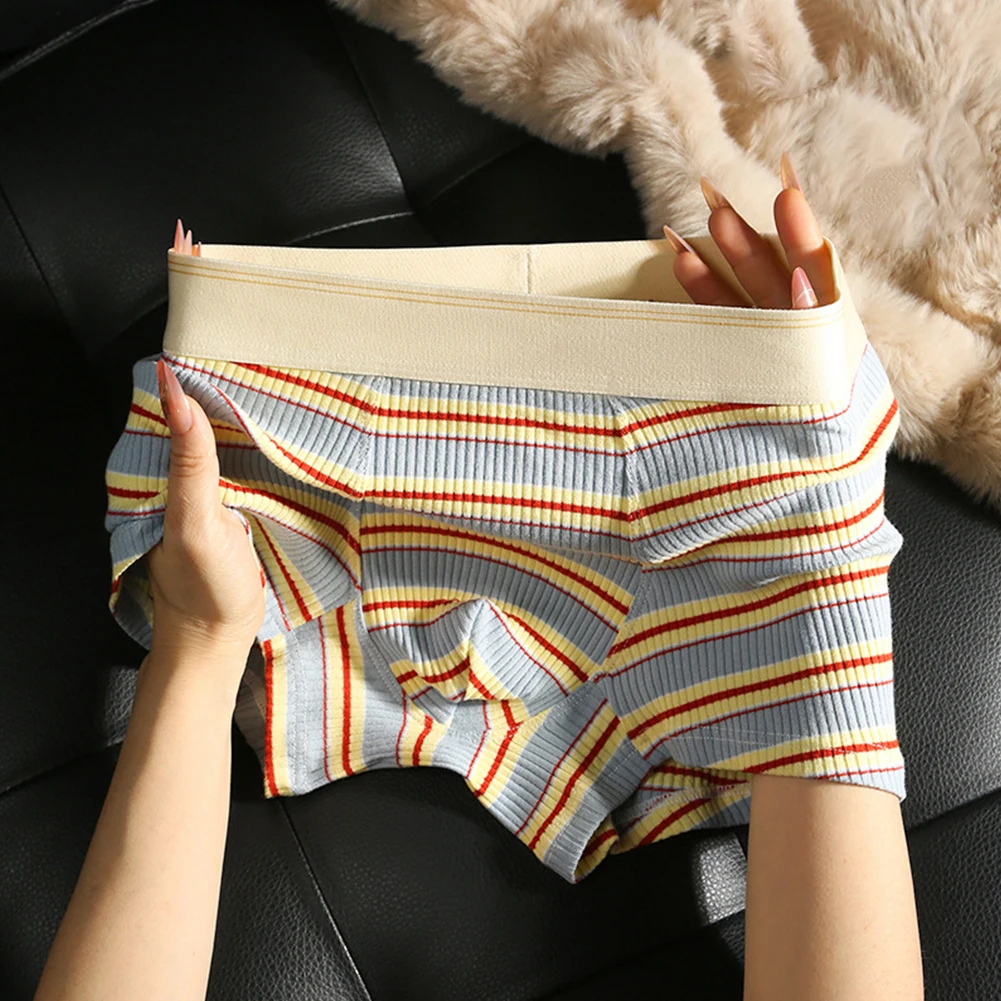 

Comfortable Trunks Men Boxer Shorts Underwear For Men Brand New Condition Classic Style Striped Pattern Suitable For Male