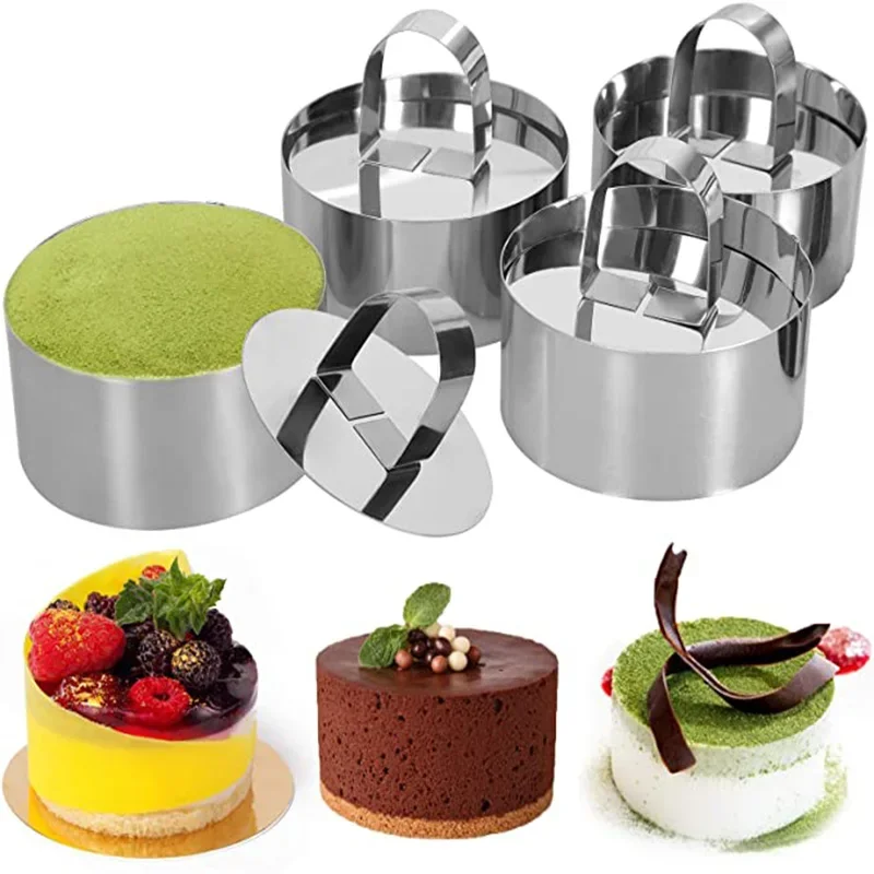 430 Stainless Steel Salad Bakeware Mold DIY Baking Tools Cupcake Mold Salad Dessert Mold Mousse Ring Cake Cheese Tool Steel