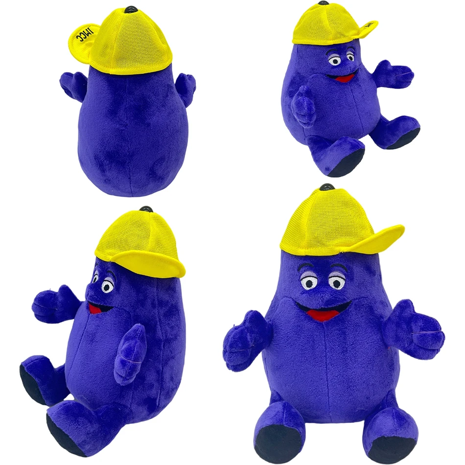 

22CM GRIMACE Yellow Hat Plush Toy Purple Eggplant Cartoon Dolls Stuffed Soft Toy Christmas Birthday Gift For Childrens Toys