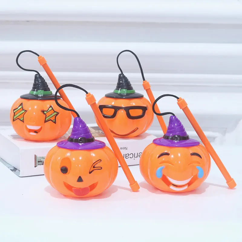 Halloween Handheld Pumpkin Lights Kids Adult Party Decoration Props LED Light-up Happy Naughty Dazzling Pumpkin Lights Kids Toys