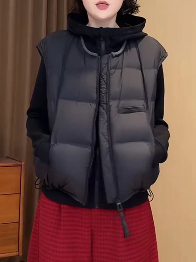Chaleco de Algodón con Cierre y Corte Holgado con Efecto Adelgazante para Mujer, Prenda Exterior de Invierno a la Moda, Cómodo Chaleco de Algodón...