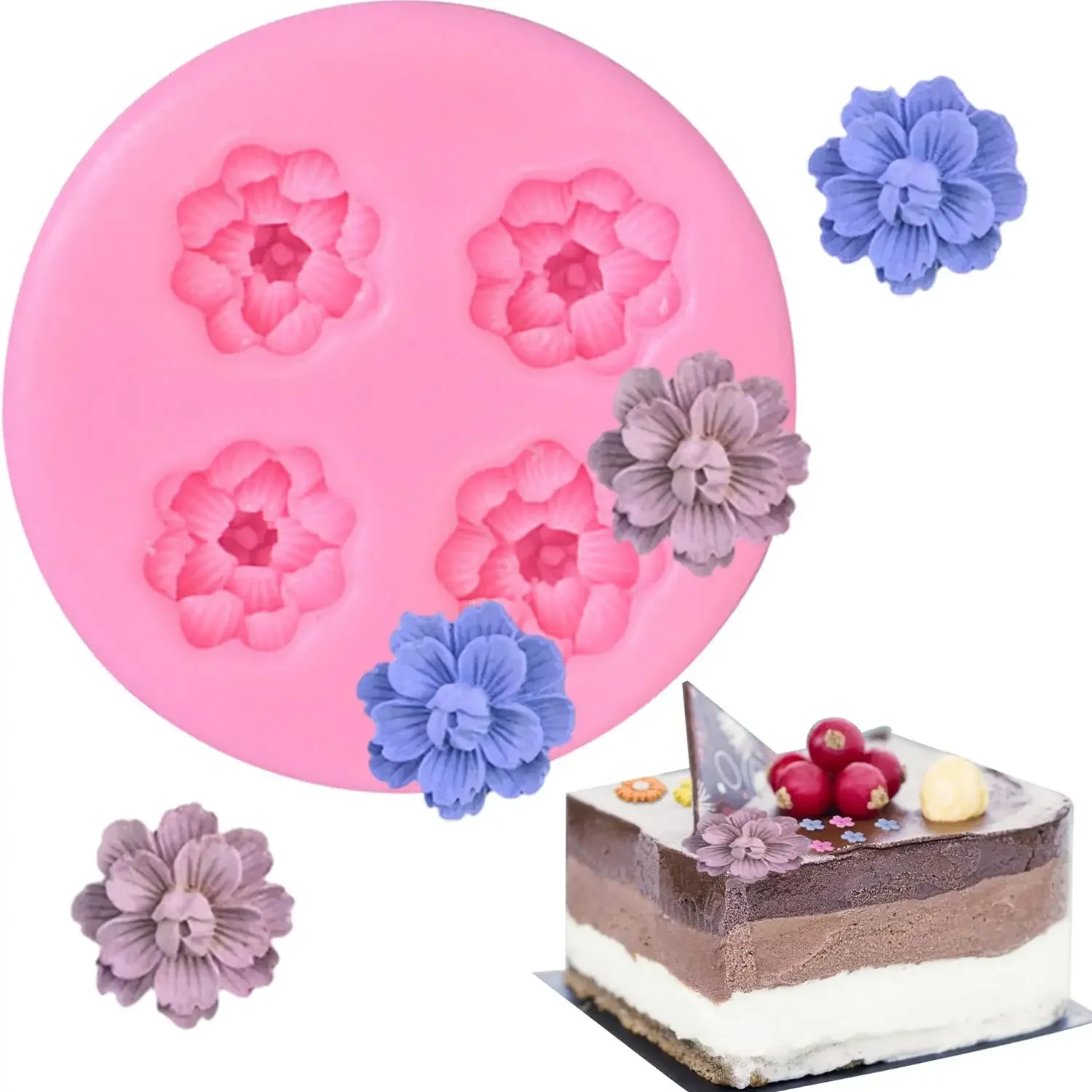 

Sakura Silicone Mold Peach Blossom Fondant Molds Cake Decorating Tools Chocolate Gumpaste Mould Candy Resin Clay Moulds