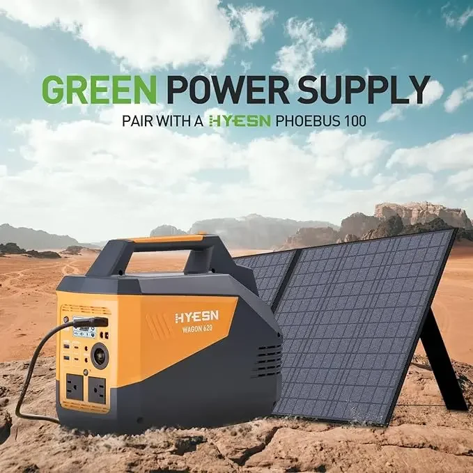 محطة طاقة محمولة 500 وات 618 وات في الساعة بطارية ليثيوم احتياطية، مولدات شمسية خارجية للتخييم والسفر والتعتيم في حالات الطوارئ #6