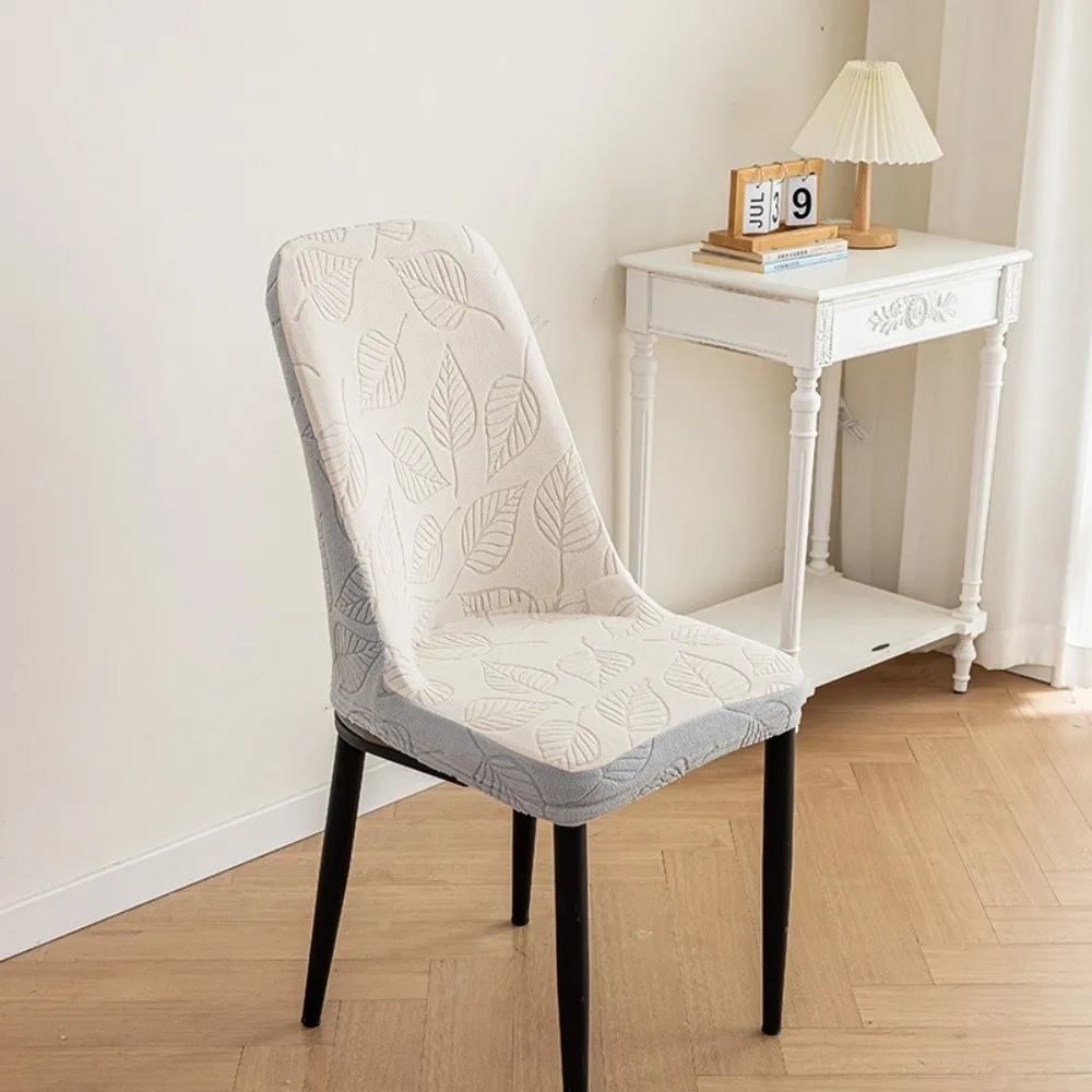 Simple Elastic Chair Cover Arc Jacquard Dining Chair Protector Cover Dustproof Cover Hotel