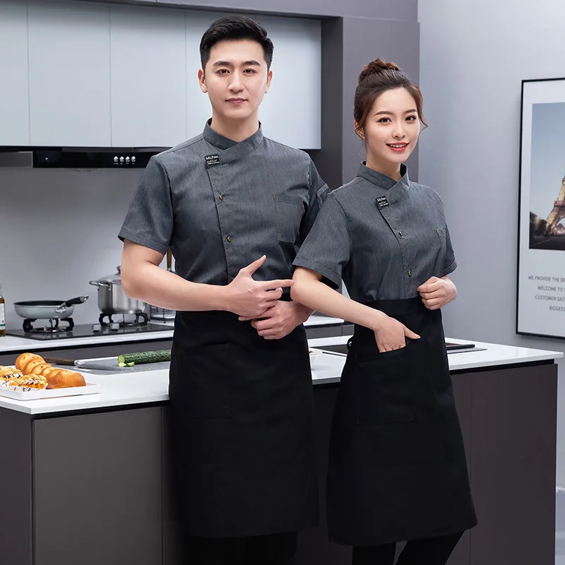 Uniform Short Western Restaurant Hotel School Canteen Kitchen Chef Overalls Men'S Long Sleeve Autumn Winter