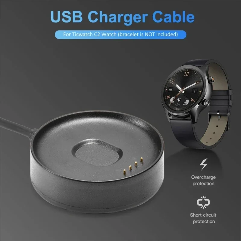 Base per caricabatterie dati veloce USB portatile da 100cm per Ticwatch Pro C2 E2/S2 cavo di ricarica per bracciale di ricambio per orologio