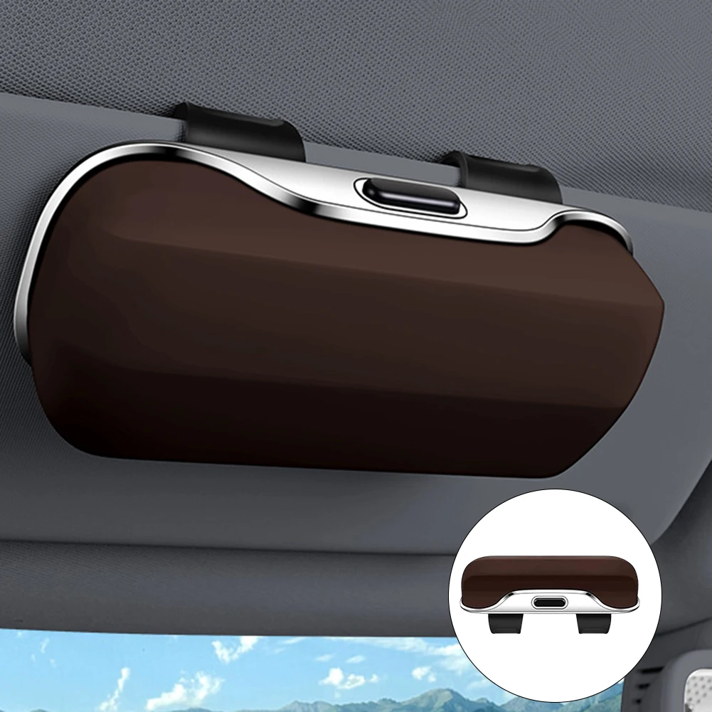 سيارة الشمس قناع نظارات صندوق تخزين متعدد الوظائف فاتورة صندوق تخزين سيارة الداخلية نظارات صندوق المحمولة حامل نظارات السيارة الشمسية